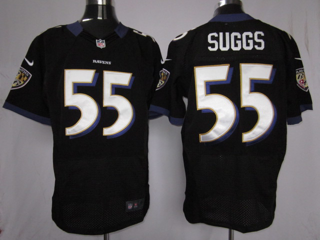 Nike Elite Jersey Black Baltimore Ravens 55 Outside Linebacker Suggs